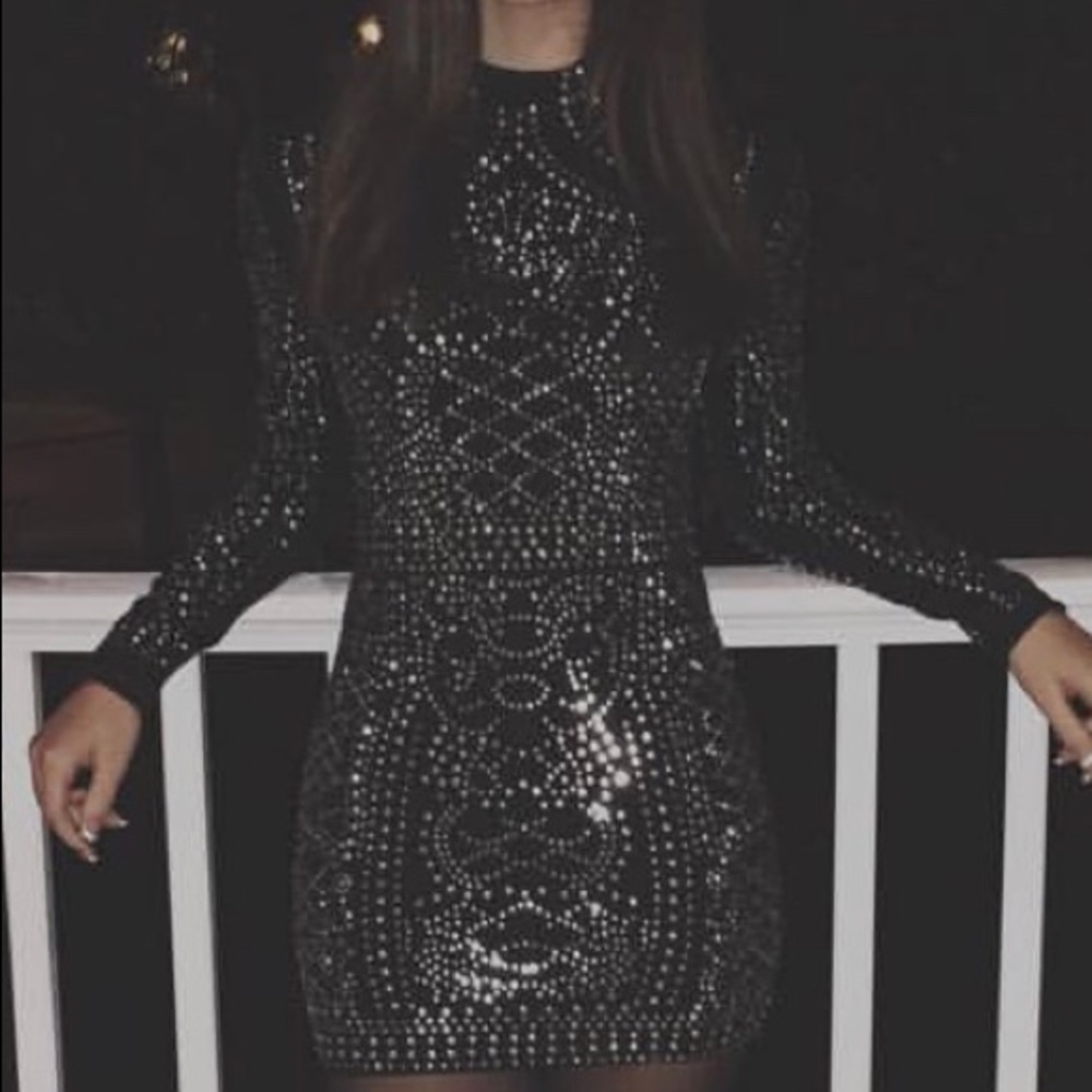 Black rhinestone dress